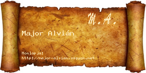 Major Alvián névjegykártya